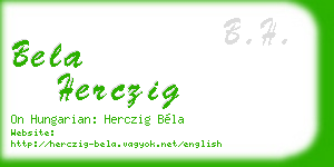 bela herczig business card